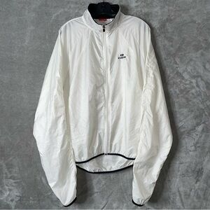 Capo Ultralight Cycling Jacket White with Black Trim Full Zip w/ Pocket Size XL